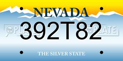 392T82 Nevada License Plate