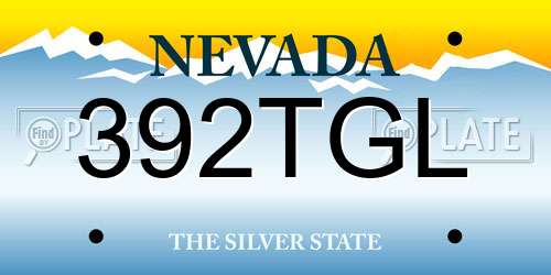 392TGL Nevada License Plate