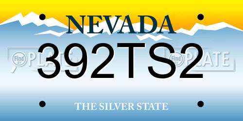 392TS2 Nevada License Plate