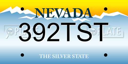 392TST Nevada License Plate