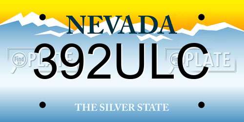 392ULC Nevada License Plate