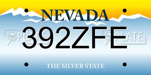 392ZFE Nevada License Plate