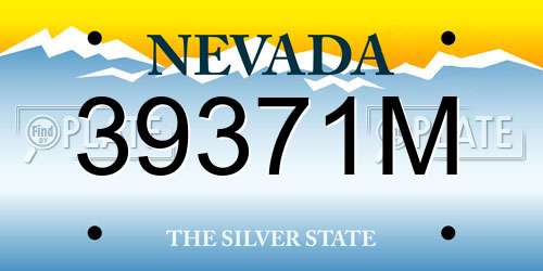 39371M Nevada License Plate