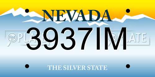 3937IM Nevada License Plate