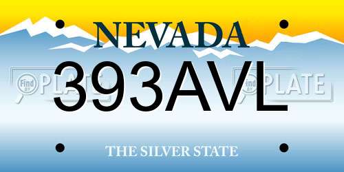 393AVL Nevada License Plate
