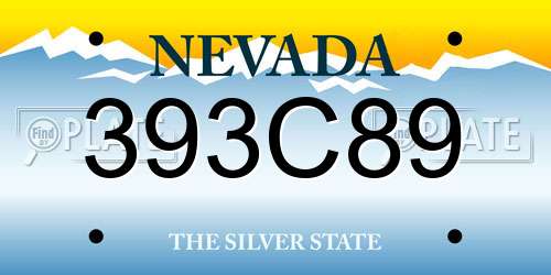 393C89 Nevada License Plate