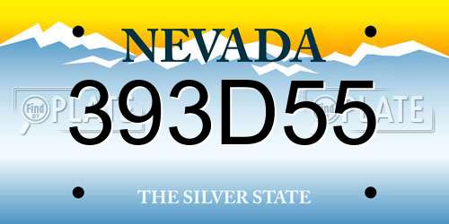 393D55 Nevada License Plate