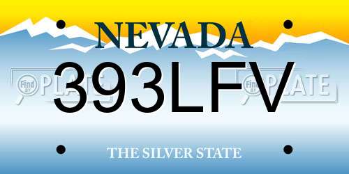 393LFV Nevada License Plate