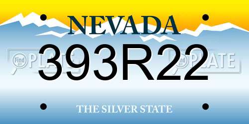 393R22 Nevada License Plate