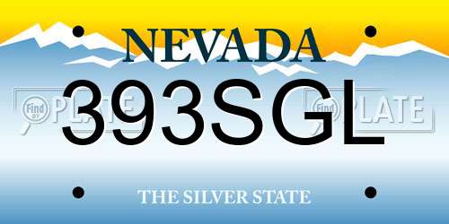 393SGL Nevada License Plate