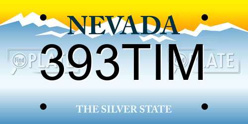 393TIM Nevada License Plate