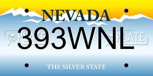393WNL Nevada License Plate
