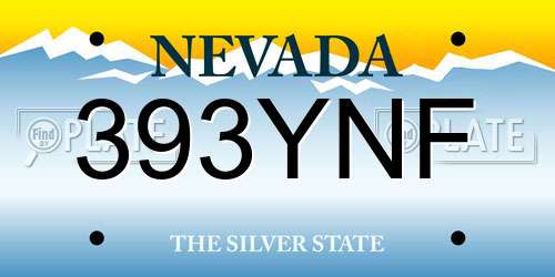 393YNF Nevada License Plate