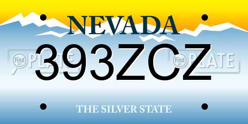 393ZCZ Nevada License Plate