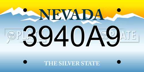 3940A9 Nevada License Plate