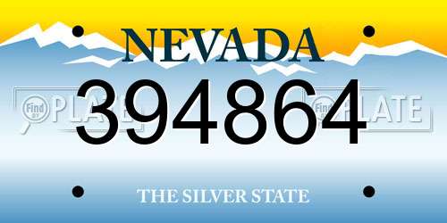 394864 Nevada License Plate
