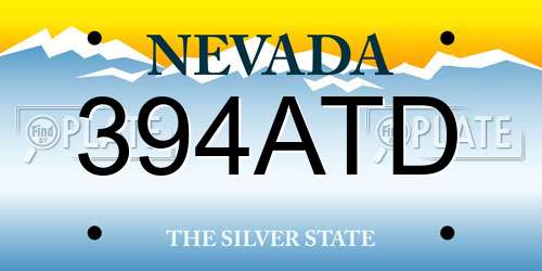 394ATD Nevada License Plate