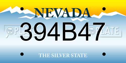 394B47 Nevada License Plate