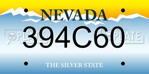 394C60 Nevada License Plate