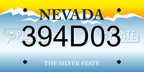 394D03 Nevada License Plate