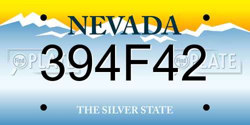394F42 Nevada License Plate