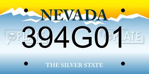 394G01 Nevada License Plate