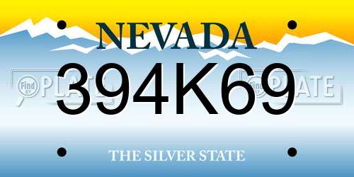 394K69 Nevada License Plate