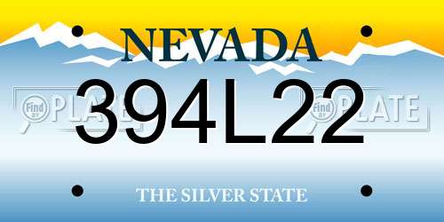 394L22 Nevada License Plate
