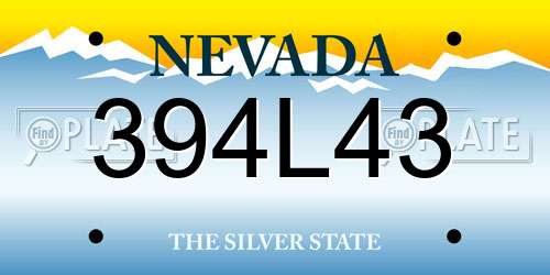 394L43 Nevada License Plate