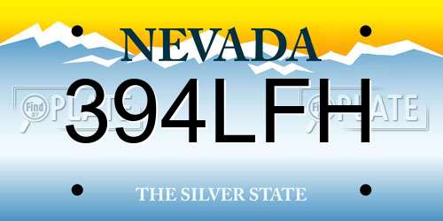 394LFH Nevada License Plate