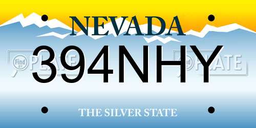 394NHY Nevada License Plate