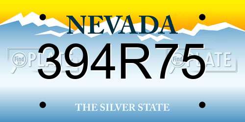 394R75 Nevada License Plate