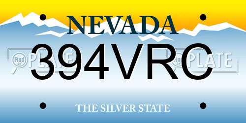 394VRC Nevada License Plate