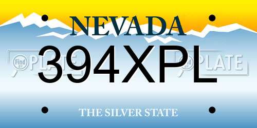 394XPL Nevada License Plate