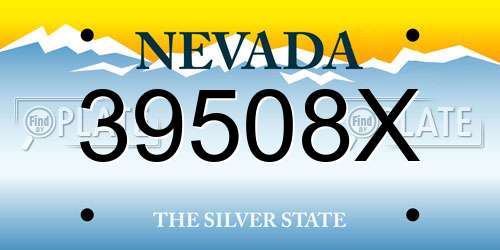39508X Nevada License Plate
