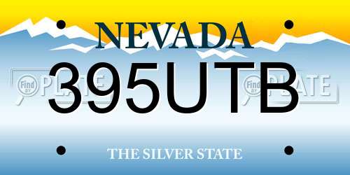 395UTB Nevada License Plate