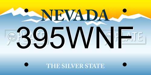 395WNF Nevada License Plate