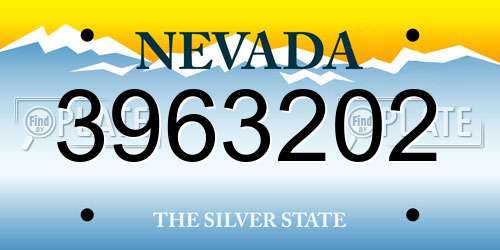 3963202 Nevada License Plate