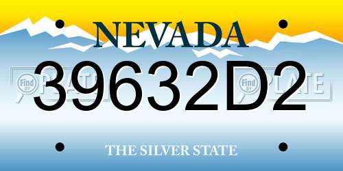 39632D2 Nevada License Plate