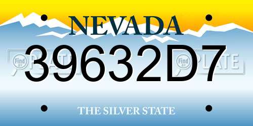 39632D7 Nevada License Plate