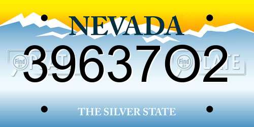 39637O2 Nevada License Plate