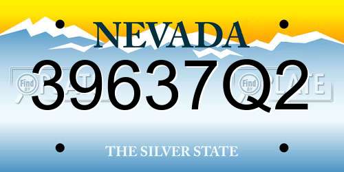39637Q2 Nevada License Plate