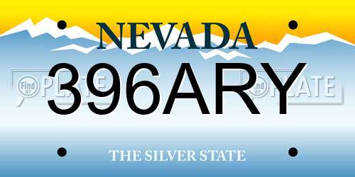 396ARY Nevada License Plate