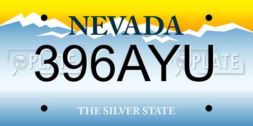 396AYU Nevada License Plate