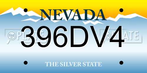 396DV4 Nevada License Plate