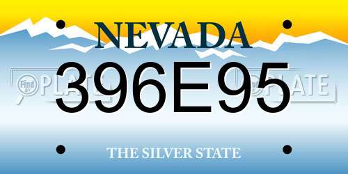 396E95 Nevada License Plate