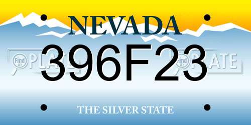 396F23 Nevada License Plate