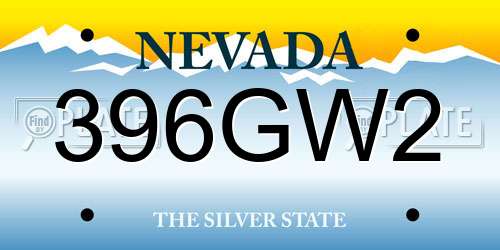 396GW2 Nevada License Plate