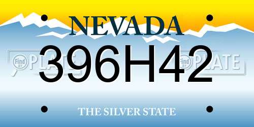 396H42 Nevada License Plate