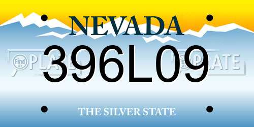 396L09 Nevada License Plate